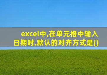 excel中,在单元格中输入日期时,默认的对齐方式是()