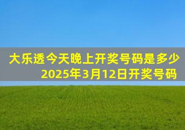 大乐透今天晚上开奖号码是多少2025年3月12日开奖号码