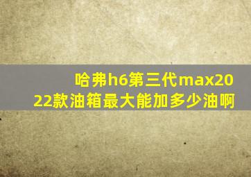 哈弗h6第三代max2022款油箱最大能加多少油啊